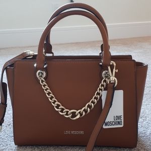NWT Moschino Women's Crossbody Satchel - Brown
